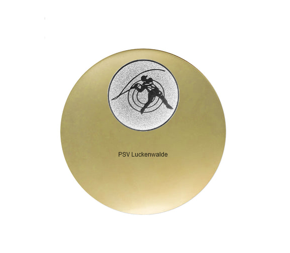 Medaillen Messing ohne Öse - 58 mm / Gold / Laser-Gravur
