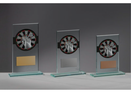 Glas Pokal Dart FG011 - 19 cm / Transparent Schwarz