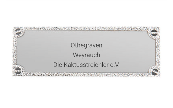 Gravurschild edel in Silber - Silber / 73 x 28 mm