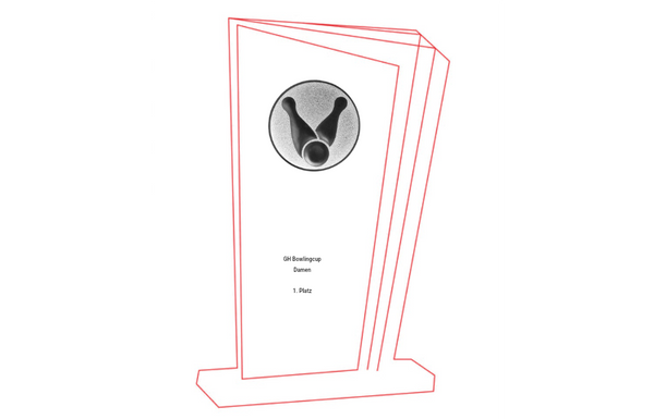Glas Pokal 172-4 Lasergravur - 21 cm Silber / Laser-Gravur