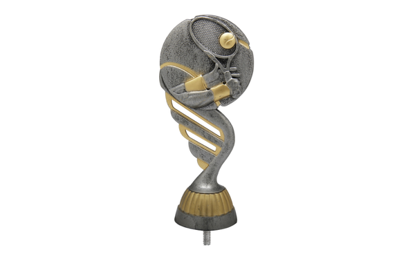 Pokalfigur Tennis P408 - 19 cm / Grau Gold