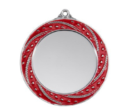 Medaille 9316 Ø 70 mm - 70 mm / Silber/Rot
