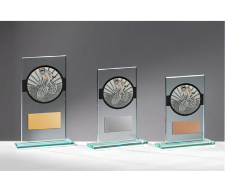 Glas Pokal Radrennen FG033 - Transparent Schwarz / 19 cm