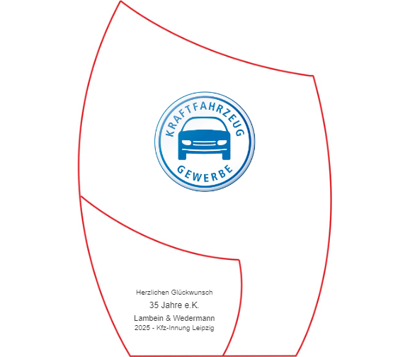 Glas Pokal Blau 8808-L - Transparent Blau / 16.5 cm / Laser-Gravur