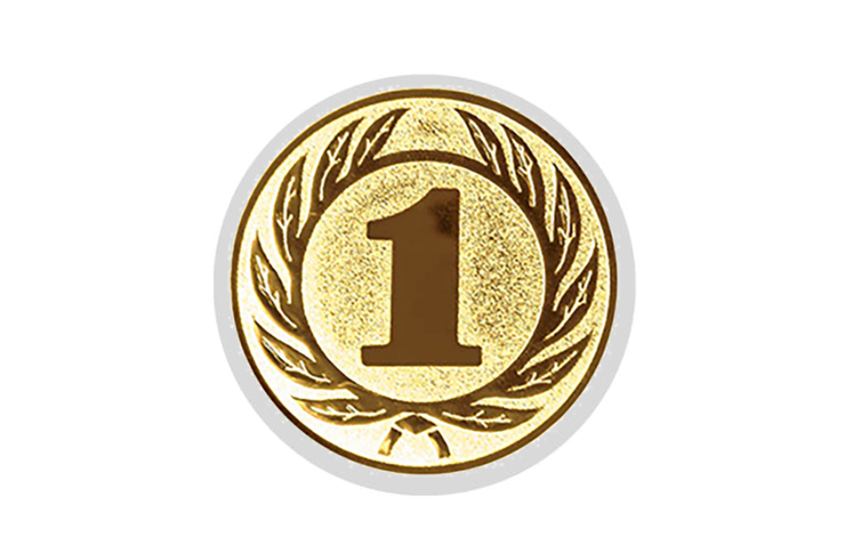 Glas Ständer W19x Schild & Emblem - 17.5 cm / Auswahl Weiß