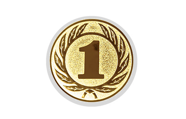 Glas Ständer W19x Schild & Emblem - 17.5 cm / Auswahl Weiß