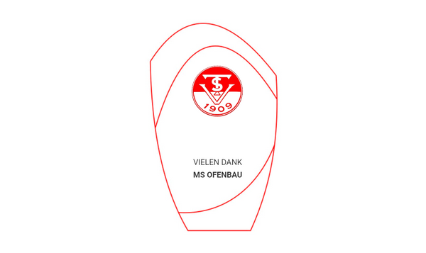 Glas Pokal Rot W55-L - Rot/Transparent / 18.5 cm