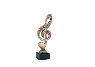Pokal Figur Notenschlüssel 3859 - Gold / 17.5 cm