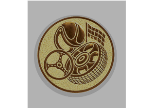 Glastrophäe 136-3 Schild & Emblem - 22 cm / Blau Spiegelglas