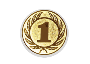 Glas Pokal 8805 blau Schild & Emblem - Silber Blau / 16 cm