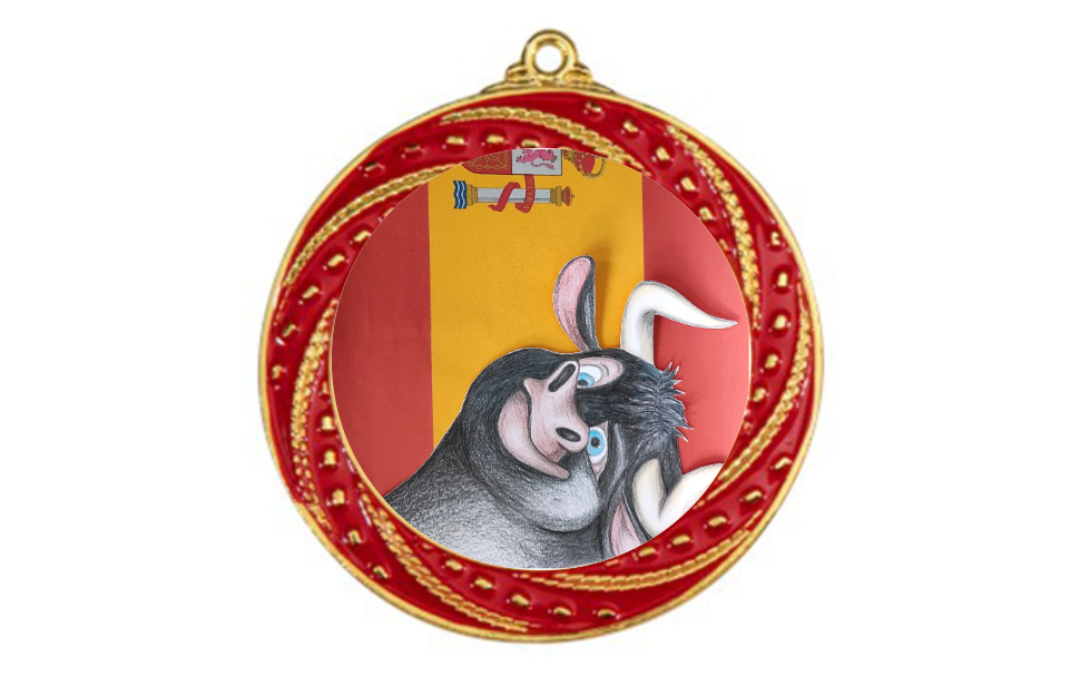 Medaille 9316 Ø 70 mm - 70 mm / Gold/Rot