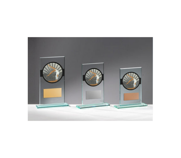 Glas Pokal Turnen Frauen FG050 - Transparent Schwarz / 15 cm