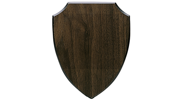 Holztafel Wappen H7 - Farbdruck - Braun / 150x185 mm