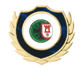 Holztafel Wappen H7 Schild & Emblem - Blau / Braun / Gold / 200x255 mm