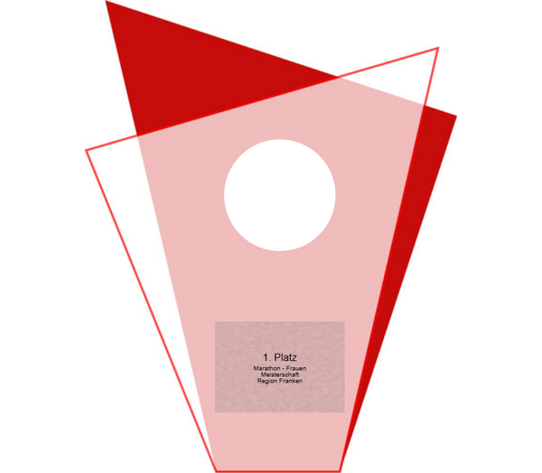 Glas Pokal Blau GL.051-L oder Rot GL.052-L - Rot / 21.5 cm / Laser-Gravur