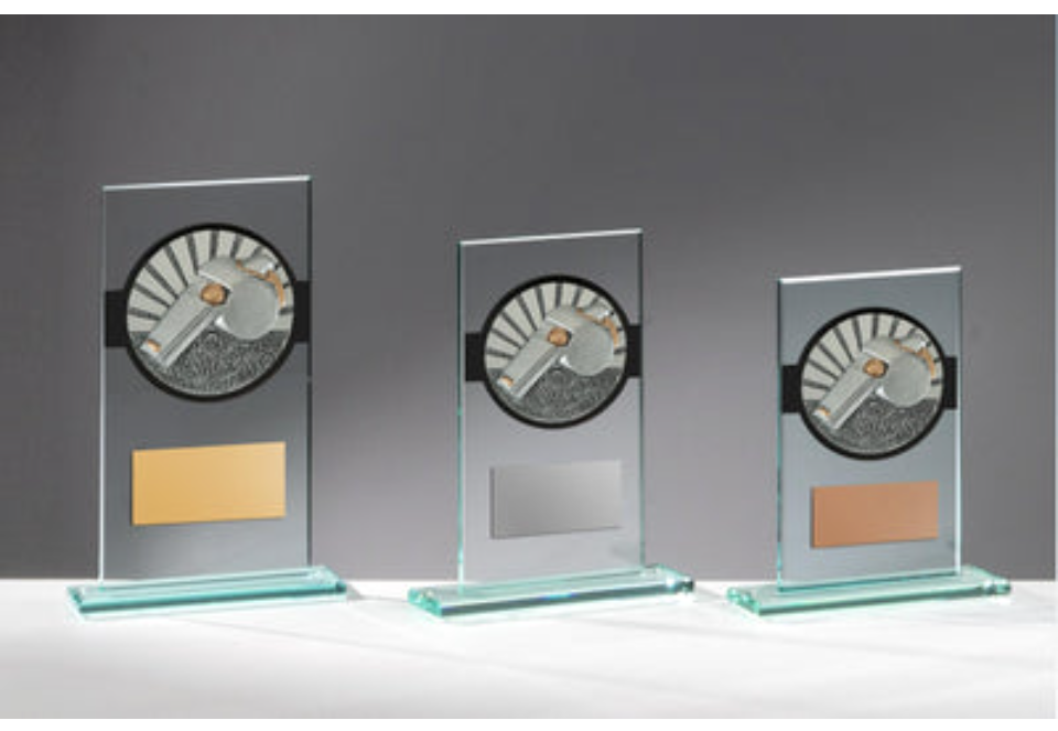 Glas Pokal Schiedsrichter FG075 - 17 cm / Transparent Schwarz