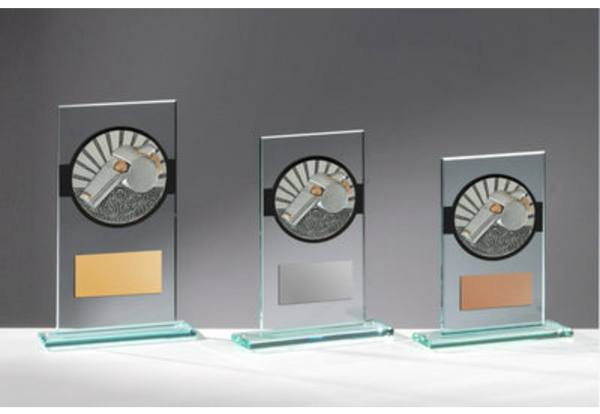 Glas Pokal Schiedsrichter FG075 - 17 cm / Transparent Schwarz