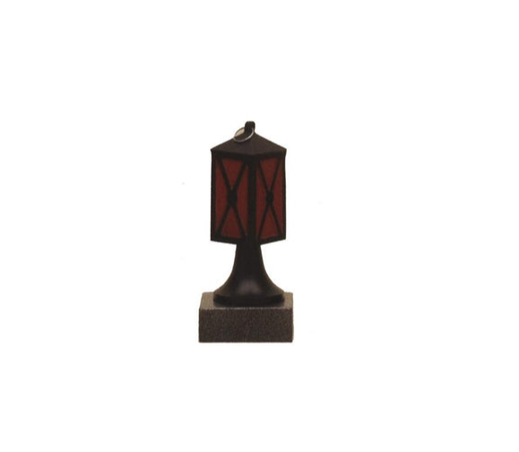 Trophäe Laterne - Schwarz / Rot / 16 cm