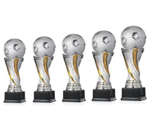 Fußball Pokal 85-3 - Silber Gold / 28 cm