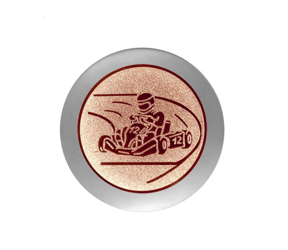 Kart Trophäe FG 303 - Silber Schwarz / 12 cm