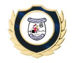 Holztafel Wappen H7 Schild & Emblem - Blau / Braun / Gold / 150x185 mm