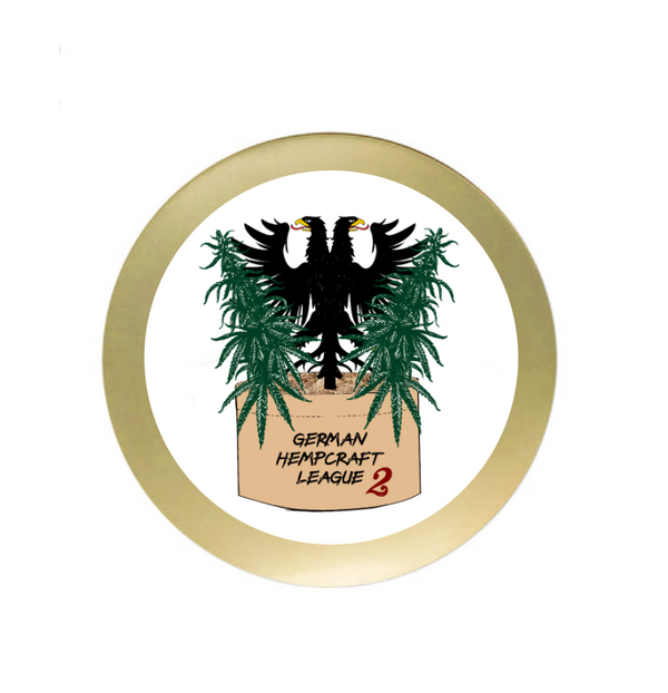 Glas Pokal 8805 blau Schild & Emblem - Silber Blau / 20 cm