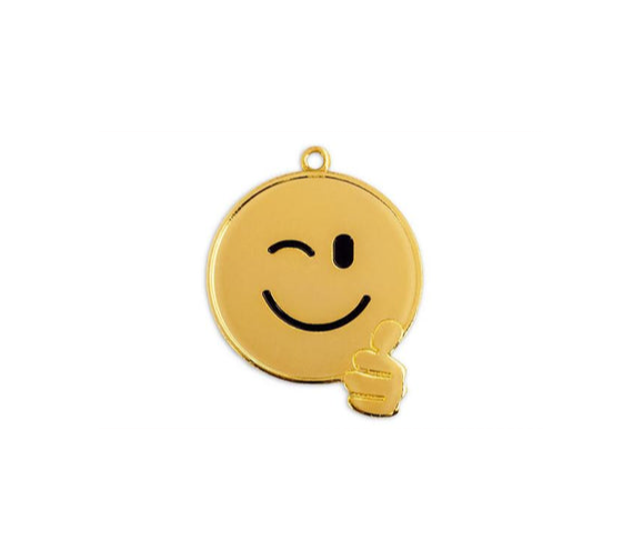 Medaille Funny Ø 50 mm - 50 mm / Gold