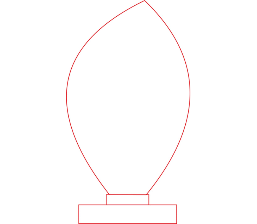 Glas Trophäe 166-5 Lasergravur - Klar / 20 cm / Laser-Gravur
