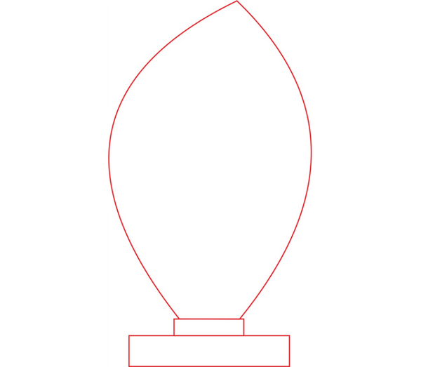 Glas Trophäe 166-5 Lasergravur - Klar / 20 cm / Laser-Gravur