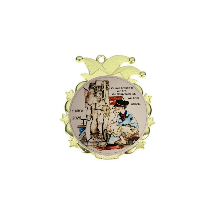 Karnevals Medaille D53 - Gold / 65x70mm