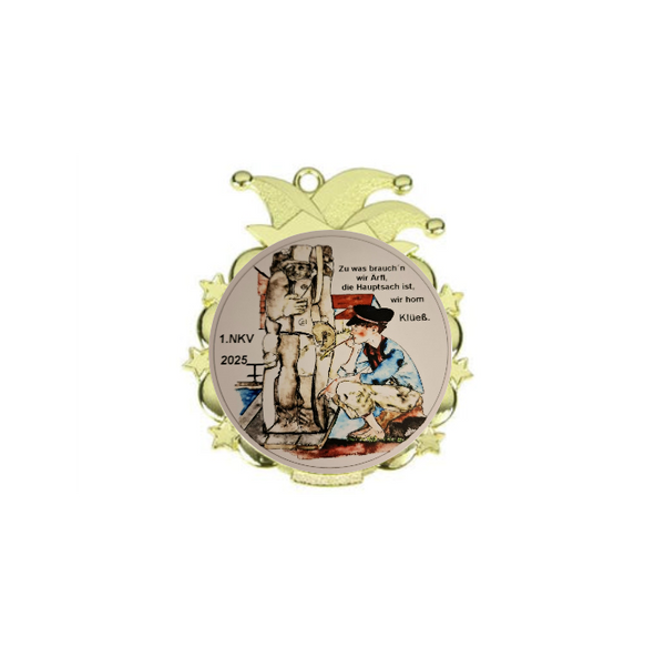 Karnevals Medaille D53 - Gold / 65x70mm