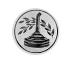 Glas Ständer W19x Schild & Emblem - 21.5 cm / Auswahl Blau