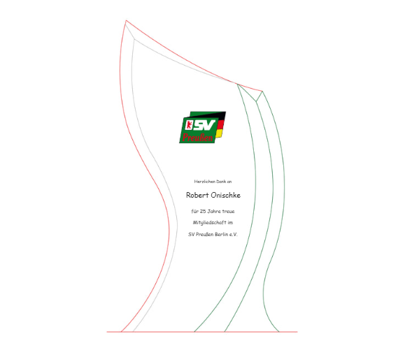 Emerald Potomac 79507 - Transparent / Grün / 23 cm / Laser-Gravur