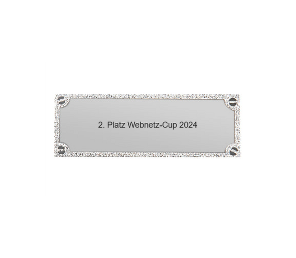 Gravurschild edel in Silber - Silber / 62 x 25 mm