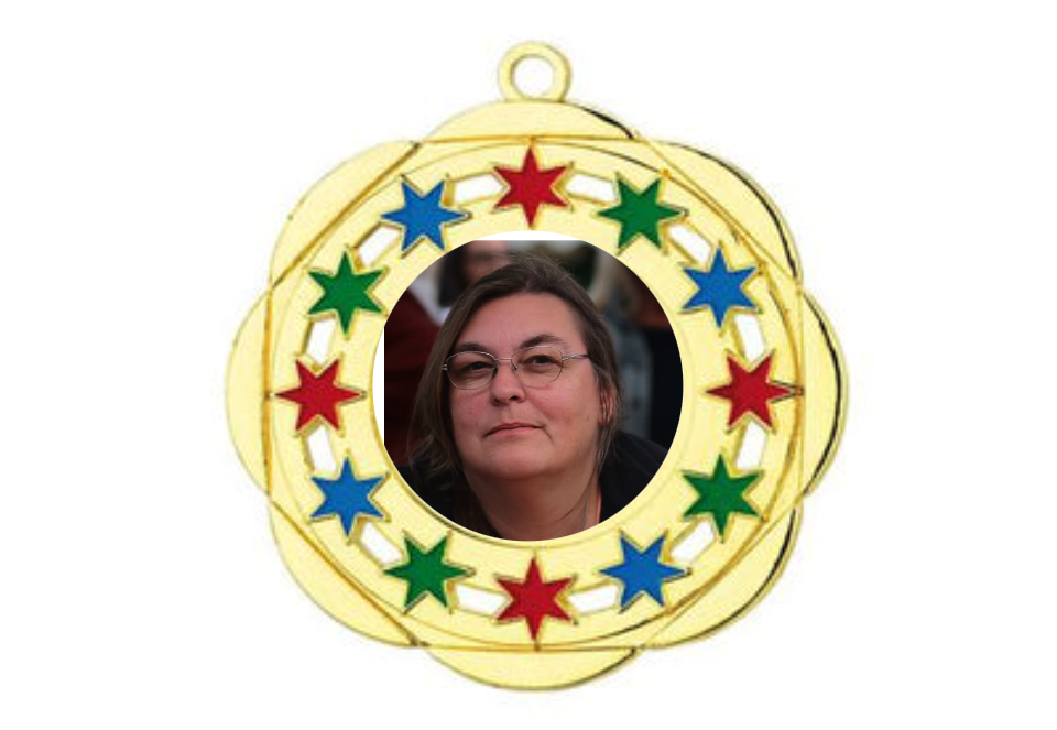 Karnevals Medaille D45A Ø 50mm - Gold / Farbig / 50 mm