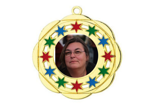 Karnevals Medaille D45A Ø 50mm - Gold / Farbig / 50 mm