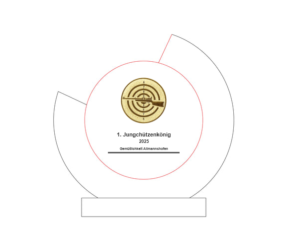 Glas-Holztrophäe 164-51 - 28 cm / Tranparent/Braun