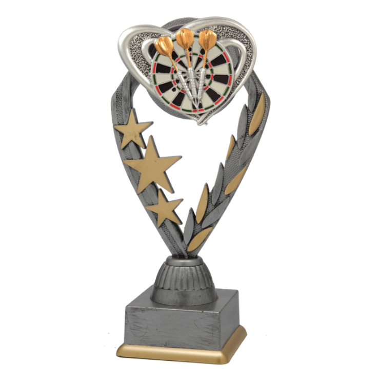 Dart Pokal PFS_009 - 21 cm / Silber Mehrfarbig