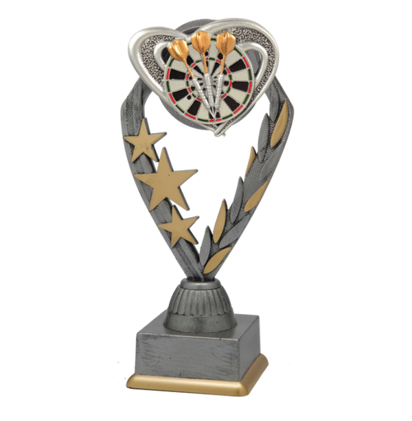 Dart Pokal PFS_009 - 21 cm / Silber Mehrfarbig