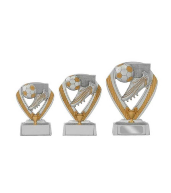 Fußball Pokal 044 - Silber - Gold / 14 cm