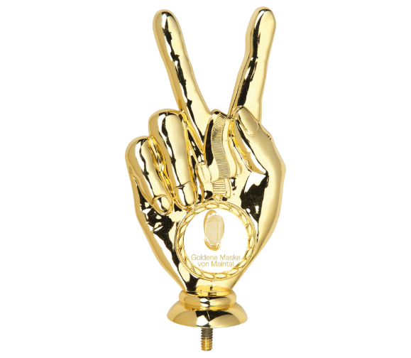 Mini Pokal Sieger Finger P110 - Gold / 17 cm