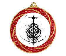 Medaille 9316 Ø 70 mm - 70 mm / Gold/Rot