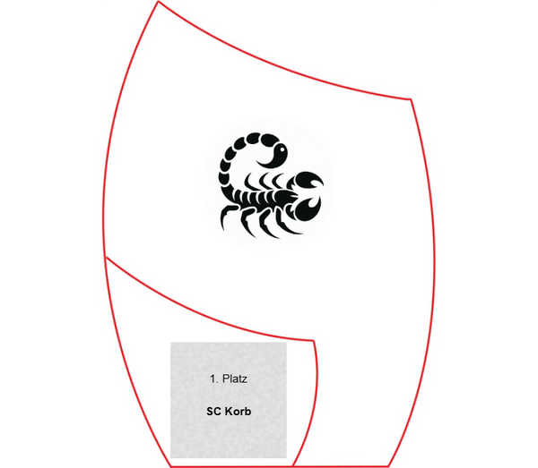 Glas Pokal Blau 8808-L - Transparent Blau / 20.5 cm / Laser-Gravur