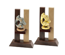 Holz Trophäe Fussball FX005/P005 - Auswahl Grau / 23 cm