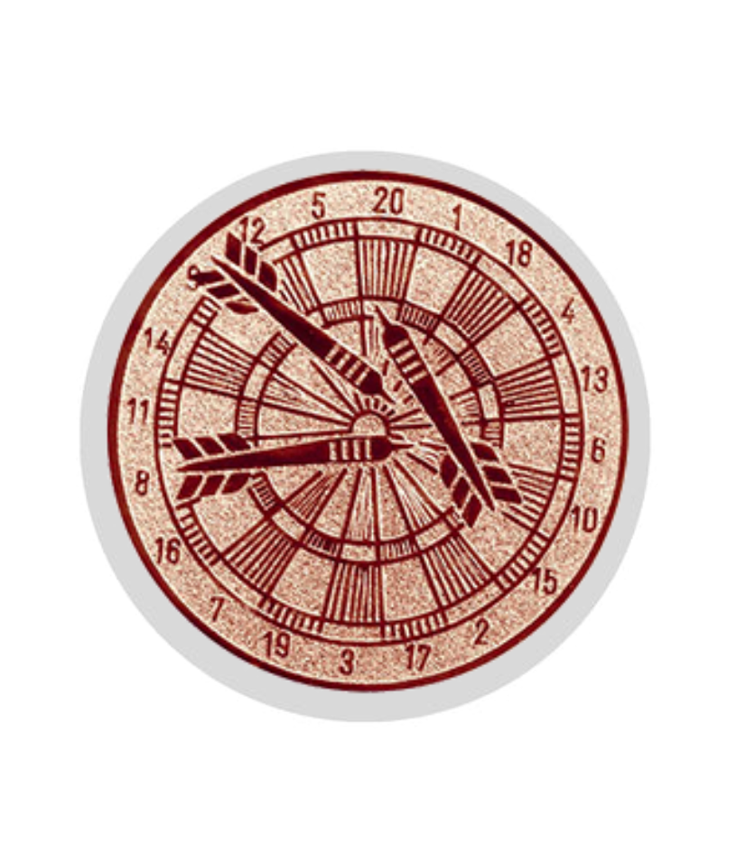 Glastrophäe 136-1 Schild & Emblem - Blau Spiegelglas / 13 cm