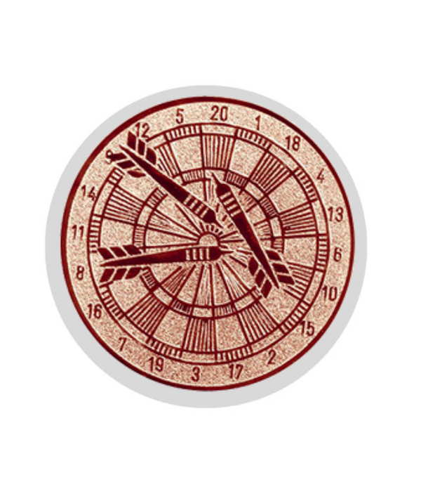 Glastrophäe 136-1 Schild & Emblem - Blau Spiegelglas / 13 cm