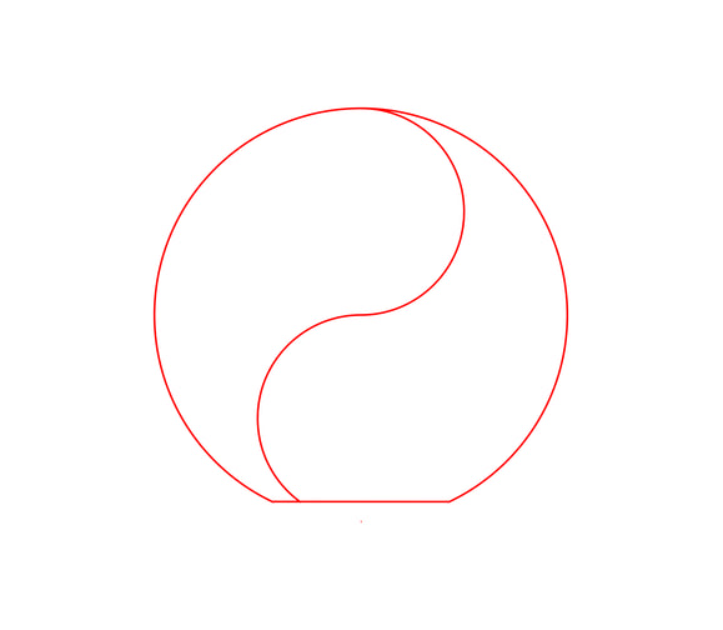 Yin and Yang 7313 - Blau Silber / 21 cm / Laser-Gravur
