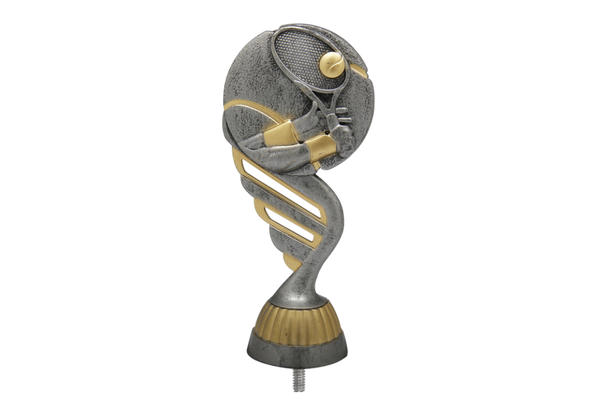 Pokalfigur Tennis P408 - 19 cm / Grau Gold