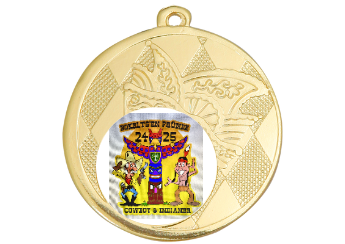 Karnevals Medaille D121 - 50 mm / Gold