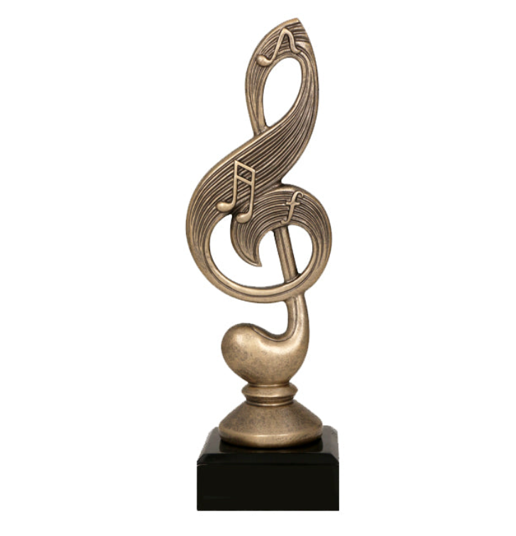 Pokal Figur Notenschlüssel RTY3859C - Gold / 17.5 cm